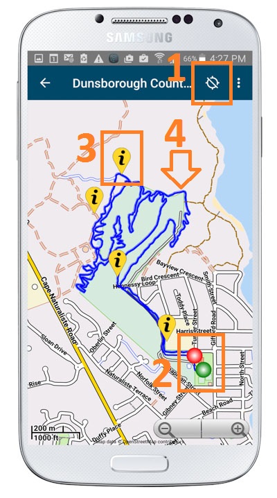 Mountain bike trail map of Dunsborough Country Club